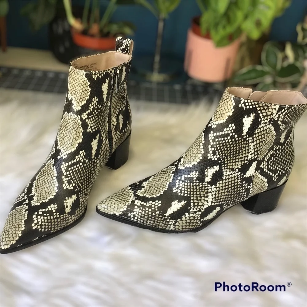 Said Fifth Avenue Emerson Snake Print Booties
